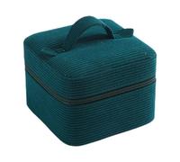 Vseutiac Boîte à Bijoux en Velours Côtelé avec Compartiments et Fermeture éclair, Idéale pour Vos Bijoux et Souvenirs sur Une Commode. Cadeau Parfait Po, Vert