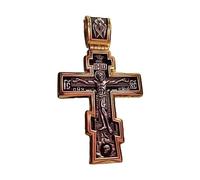 Vseutiac Collier Pendentif Homme Pendentif Croix Bijou Élégant Gravé Robuste en Alliage pour Hommes Convenable à Réunion Cadeau Proche, Bicolore
