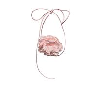 Vseutiac Collier Ras du Cou Fleuri, Grand Collier de Fleurs pour Femme, élégant Ras du Cou Rétro à Fleurs, Idéal pour Une Mariée Ou Un Mariage. Parfait, Rose