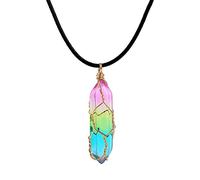 Vseutiac Ensemble de 2 Pendentifs Urnes Souvenirs en Acier et Verre, Coloré
