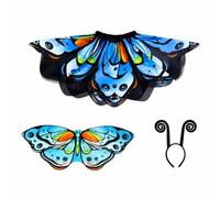 Vseutiac Ensemble Papillon, C114 - Ensemble Trois Pièces À Motif Bleu Clair, Turquoise Et Orange, size to 6