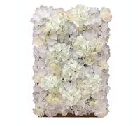 Vseutiac Panneau Mural Décoratif Mur de Fleurs Artificielles Rose Panneau Floral Plaque Végétale Tissu en Soie Effet Profond pour Décor Photographique Adapté, Blanc