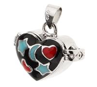 Vseutiac Pendentif Urne Funéraire Souvenir en émail en Forme de Cœur, Ouvrable, Compatible avec Un Collier, Motif # 2 Noir