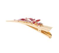 Vseutiac Pince à Cheveux Canard Sertie de Décoratifs Barrette Papillon Mode Pince Crocodile Métal Résistant Outil Coiffure Élégant pour Femmes Adaptée, rouge