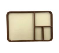 Vseutiac Plateau de Rangement pour Table de Chevet, étui pour Accessoires et Gadgets, Résistant à l'usure, élégant Organisateur de Commode en Cuir PU pour, Marron Beige