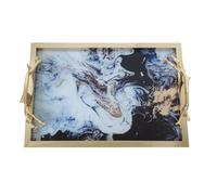 Vseutiac Plateau Service En Acier Inoxydable | Réfléchissant, Plateau Service Poignées Latérales, Métallique, pr Console, Hôtes, 42x27cm, Style G