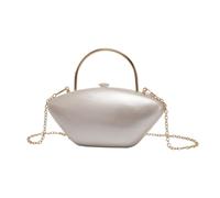Vseutiac Pochette de Soirée Chic, Idéale pour Le Shopping, Un Dîner Ou Une Soirée Du Nouvel An. Sacoche de pour Faire Du Shopping, Dîner Ou Fêt, Coquille Blanche