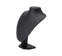 Vseutiac Présentoir à Bijoux Buste pour Colliers et Chaînes, Mannequin élégant pour Mettre en Valeur Le Cou, Accessoires de Présentation pour Bijoux de Boutiqu, PU Noir 21x15cm