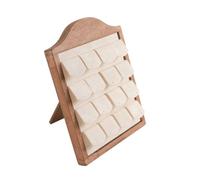 Vseutiac Présentoir Bijoux Support Étagère Plateau Vitrine Cadre Bois Courbé et Plan Inclinable avec Emplacements pour Bagues et Boucles d'Oreilles Adapté aux, Walnut, style to 1