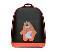 Vseutiac Sac à Dos LED Connecté Étudiant Affichage Sac à Dos Scolaire Cartable Sac Ordinateur Contrôle Intelligent par Application avec Bretelles Respirantes, Orange