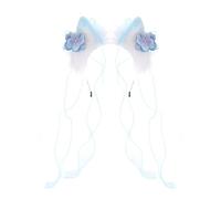 Vseutiac Serre-tête Oreilles de Chat pour Cosplay, Accessoire de Cheveux Décoratif Au Look Mignon, Fabriqué En Polyester Réutilisable, Idéal pour Les Fêtes, Le, Blue Blanc