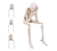 VSFJZJKJ Squelette en RéSine, 7.8 Pouces CrâNe Halloween Ornement, Trois Positions Classiques, Genoux Mobiles, pour La DéCoration de FêTe à La Maison, Cadeau Gothique