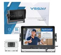 VSG Système de recul ultrarobuste/extrêmement Robuste/définition 30% supérieure / 12-24 V / 120° & IP67 / étrier de Support/livré avec 20 m de câble / 2 entrées vidéo/Vision Nocturne/Gamme