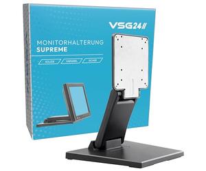 VSG24 92001 - Support de Moniteur POS, PC ou écran Tactile, réglable, Pliable et Ajustable, Bras, VESA, métal, pour écrans de 10 à 22 Pouces - Noir