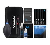 VSGO Kit de nettoyage professionnel pour appareil photo avec stylo de nettoyage d'objectif, liquide de nettoyage pour appareil photo reflex numérique Canon, Nikon, Sony (kit 20 en 1 avec tampons APS-C