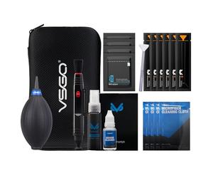 VSGO Kit de nettoyage professionnel pour appareils photo plein format DKL | Avec tampons de capteur de 24 mm, nettoyeur de capteur, stylo d'objectif et soufflet, pour Canon, Nikon, Sony, Pentax et DSLR