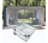 VSHENG Bâche Transparente, Extérieur Rideau en Vinyle, Imperméable Résistant Au Vent Indéchirable 0,35mm D'épaisseur PVC Bache De Protection pour Pergola Porche Balcon Terrasse(1x2m)
