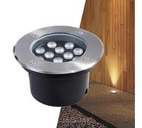 VSHENG Extérieur LED Enterré Lumière Paysage Lumière IP66 Étanche Rond Spot LED Encastrable AC85-265V Lampe Encastrée dans Le Sol pour Allée, Jardin, Chemin, Pont, Patio (Color : Warm White, Size :