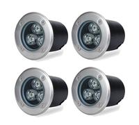 VSHENG Paquet De 4 Lampe Souterraine À LED Extérieur Spot Rond Encastrable Au Sol IP66 Étanche Lumières Enterrées AC85-265V Led Spot pour Jardin Chemin Yard Clôture Éclairage Paysager (Color : Warm W