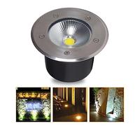 VSHENG Spot Encastrable Exterieur, LED Enterré Lumière IP66 Étanche AC85-265V LED Spot Encastré Au Sol pour Jardin Carré Villas Terrasse Pelouse Chemins Éclairage Paysager (Color : Warm White, Size