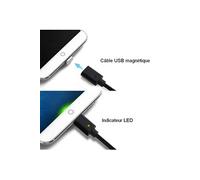 VSHOP Câble de charge magnétique tressé USB C 3.1 pour smartphone Android (noir)