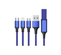 VSHOP Câble de Chargement USB pour iPhone Android en Nylon tressé 3.9 ft / 1.2 m Câble de Chargement USB 3 en 1 Compatible
