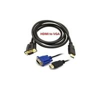 Vshop cable hdmi vers vga 1080p actif hdtv (mâle vers mâle), 2m, couleur noir convertisseur pc, moniteur, projecteur, hdtv, xbox et plus
