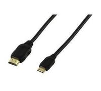 VSHOP® Câble Mini HDMI vers HDMI - 1.8m - Full HD - Type C Mini 19 Broches vers Type A Std 19 Broches
