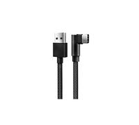 Vshop câble usb 2. 0 usb-c 3. 1 type-c vers gauche coudé 90 degrés pour tablette et téléphone portable (1m/noir/nylon)
