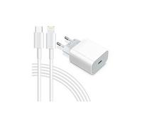 Vshop chargeur usb c, 20w chargeur secteur usb type c adaptateur mural power delivery+ câble usb c lightning 1 m charge rapide compatible iphone 12/