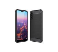 VSHOP Coque Huawei P20 Pro, Silicone Coque Compatible avec Huawei P20 Plus Housse Fibre de Carbone Etui Case - Noir
