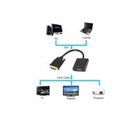 VSHOP DVI vers VGA, convertisseur Actif DVI 24 + 1 vers VGA, DVI-D vers VGA Câble adaptateur, 1080p mâle vers femelle convertisseur vidéo