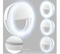 VSHOP® Ring Light Selfie LED pour Téléphone - Mini Lumière Anneau 85mm, Intensité Réglable,5000K-7000K,avec Porte-Smartphone pour