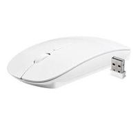 Vshop® souris sans fil, boutons , 2,4 ghz avec nano-récepteur, suivi optique ambidextre, compatible avec pc/mac/portable - blanche