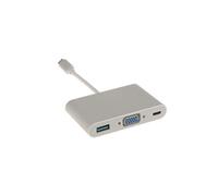VSHOP USB C Multiport Chargeur Adaptateur/USB 3.1 Type-c vers VGA & USB 3.0 Port Hub Câble de Charger pour Nouveau Apple MacBook Chromebook Pixel
