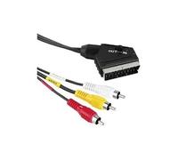 Vshopcâble péritel de commutation 3rca avec adaptateur péritel mâle 3 rca mâles 2. 00 m noir