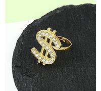 vsilay Bague tendance en forme de dollar - Bague dorée réglable - Taille universelle