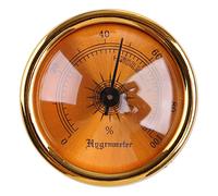 vsilay Hygromètre Analogique Cigare Tabac Humidimètre et Lentille en Verre pour Humidificateur Fumer Humidité Jauge Sensible Mini Rond Or