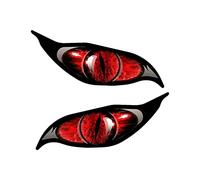 vsilay Lot de 2 autocollants de protection contre le mauvais œil dans le rouge pour voiture, moto, casque - 12/20 cm de long