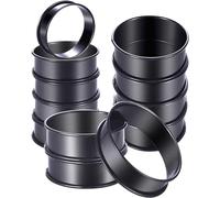 vsilay Paquet 12 Moules Cuisson en Métal Polyvalents Moules À Muffins Anglais Anneaux À Crumpets Matériau en Acier Inoxydable pour Muffins Crêpes Moules À Muffins