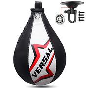 VSL Sac de frappe en cuir avec roulement à billes professionnel pivotant pour entraînement MMA, Muay Thai, Dodge Striking Speedball Kit avec pivot suspendu