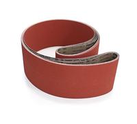 VSM Lot de 3 bandes abrasives en céramique Plus de 15,2 x 121,9 cm, grain 60 (moyen) de taille supérieure, dos en tissu flexible, résistant à la déchirure, bandes abrasives durables et compatibles à