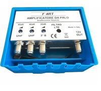 Vsnetwork Amplificateur d'antenne TV avec filtre LTE/4G Max 40dB - Amplificateur d'antenne TV réglable - 2 entrées UHF + 1 VHF - Bandes séparées