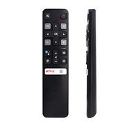 Vsnetwork Télécommande de rechange RC802V FMR1 compatible avec TCL Android TV P8M P715 P615 Series 43P615 43P715 32S615 Smart TV LCD LED 3D HDTV Bouton Netflix, pas de programmation noir