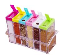 VSOAIR 6 Set à épices Assaisonnement Box Jar Condiment Conteneur de Stockage Avec une Couleur Ddifférente