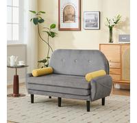 VSOGA Canapé loveseat gris en velours côtelé pour le salon, comme lit de jour et fauteuil de relaxation avec espace de rangement.