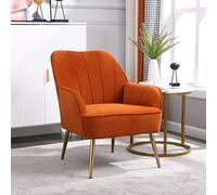 VSOGA Chaise décontractée en velours de style médiéval et moderne - Convient comme fauteuil de lecture pour le salon, la chambre à coucher et pour un montage facile