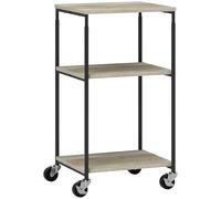 VSOGA Table d'imprimante avec roulette, support d'imprimante à 3 niveaux, support d'imprimante, chariot d'imprimante jusqu'à 12 kg, pour bureau, bureau, acier, 39 x 34,5 x 81,5 cm