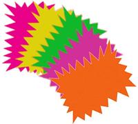Vsorce4u Lot de 60 étiquettes de prix fluorescentes en forme d'étoile pour la maison, l'école, le bureau - 10 x 7,5 cm