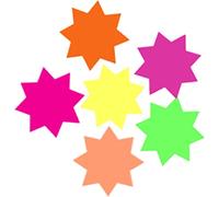 Vsorce4u Lot de 60 étiquettes de prix fluorescentes en forme d'étoile pour la maison, l'école, le bureau - 7,5 x 7,5 cm